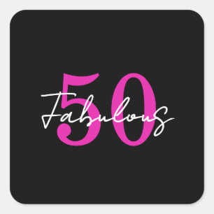 Moderne 50e verjaardag 50 en fantastisch feest vierkante sticker