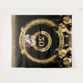 Moderne 50e verjaardag achtergrond witte hoge hakk wandkleed (Voorkant (horizontaal))