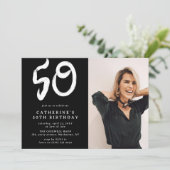 Moderne 50e verjaardag foto kaart (Staand voorkant)