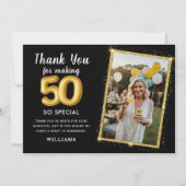 Moderne 50e verjaardag foto uitnodiging (Voorkant)