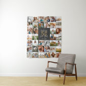Moderne 50e verjaardag multi-foto het geschenk van wandkleed (In situ)