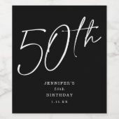 Moderne 50e verjaardag van het Manuscript Vijftigs Wijn Etiket (Enkel label)