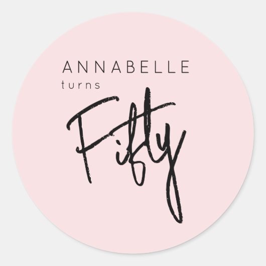 Moderne 50e vijftigste verjaardag ronde sticker (Voorkant)