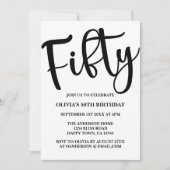 Moderne 50ste verjaardag Zwart-wit Kaart (Voorkant)