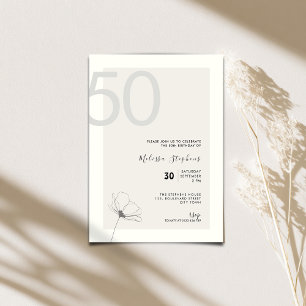Moderne 50ste verjaardagsuitnodiging - Minimale st Kaart