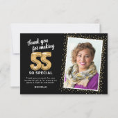 Moderne 55e verjaardag foto bedankkaart (Voorkant)