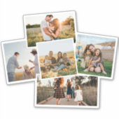 Moderne 5 foto aangepaste fotocollage sticker (Voorkant)