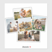 Moderne 5 foto aangepaste fotocollage sticker (Vel)