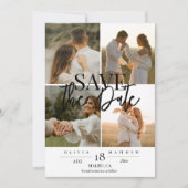 Moderne 5 foto bruiloft Save the dates Save The Date (Voorkant)