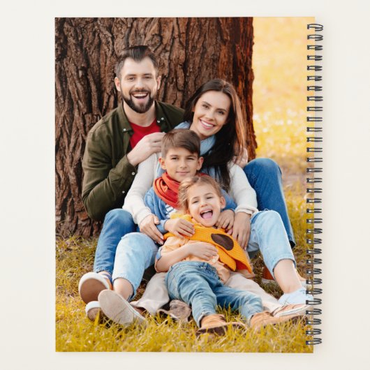 Moderne 5 foto collage monogram naam planner (Achterkant)