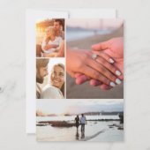 Moderne 5 foto collage script kalligrafie bruiloft save the date (Achterkant)