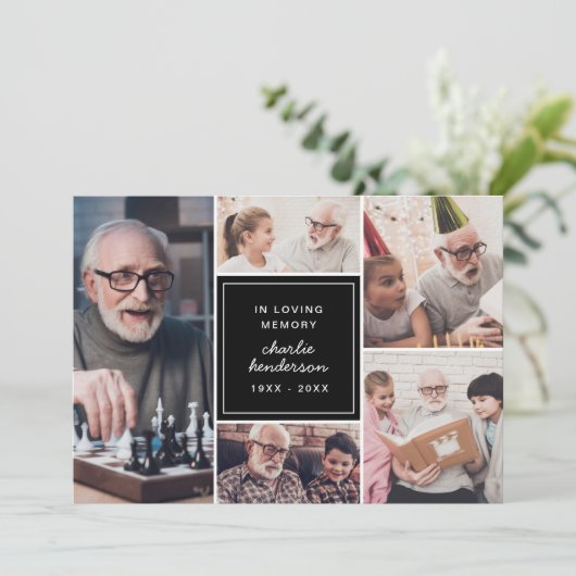 Moderne 5-foto in liefdevolle herinnering begrafen programma (Staand voorkant)