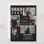 Moderne 5 Photos Collage Graduation Invitation (Devant)