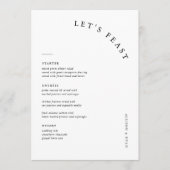 Moderne 5x7" Fêtons les cartes de menu Mariage (Devant)