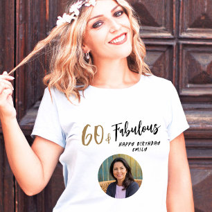 Moderne 60 en fantastische foto 60e verjaardag t-shirt