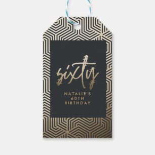 Moderne 60e verjaardag eenvoudig stijlvol elegant cadeaulabel