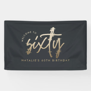 Moderne 60e verjaardag eenvoudig stijlvol elegant  spandoek