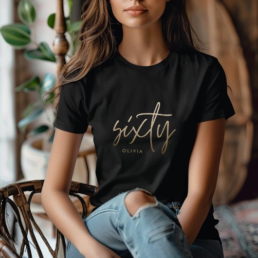 Moderne 60e verjaardag eenvoudig stijlvol elegant t-shirt
