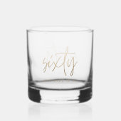 Moderne 60e verjaardag eenvoudig stijlvol elegant  whisky glas (Voorkant)