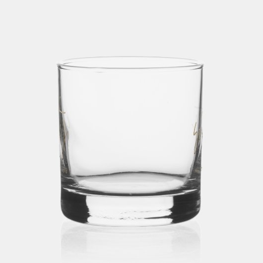 Moderne 60e verjaardag eenvoudig stijlvol elegant  whisky glas (Links)