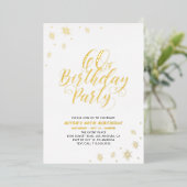 Moderne 60e verjaardag Gold Foil uitnodiging (Staand Voorkant)