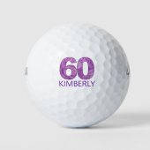 Moderne 60e verjaardag golfer 60 jaar cadeau golfballen (Voorkant)