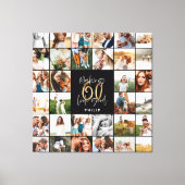 Moderne 60e verjaardag multi-foto scriptgift canvas afdruk (Voorkant)