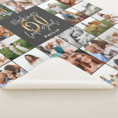 Moderne 60e verjaardag multi-foto scriptgift sherpa deken (3/4)