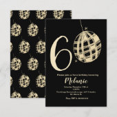 Moderne 60th Script Bold Black Disco Glitter  Kaart (Voorkant / Achterkant)