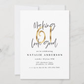 Moderne 61ste verjaardag, typografie van zwart en  (Voorkant)