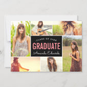Moderne 6 foto collage afstuderen aankondigingen (Voorkant)