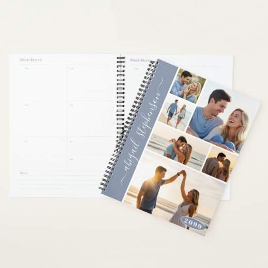 Moderne 6 Fotocollage Aangepaste kleur Gepersonali Planner (Display)