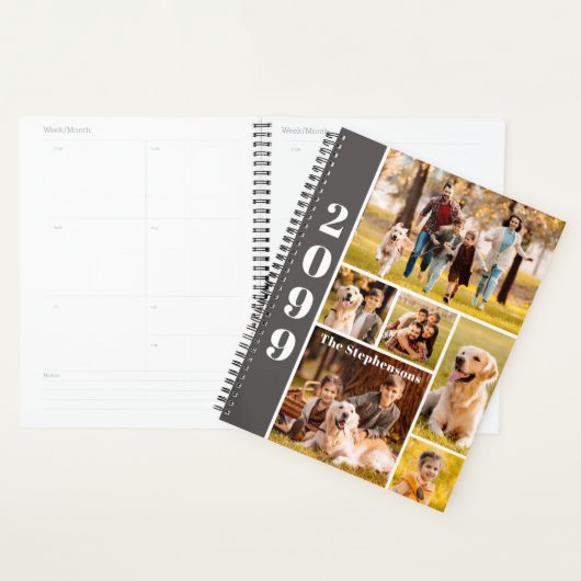 Moderne 6 fotocollage gepersonaliseerd planner (Display)