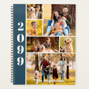 Moderne 6 fotocollage gepersonaliseerde aangepaste planner