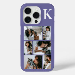 Moderne 6 Huisdier Foto Paars iPhone 15 Pro Case