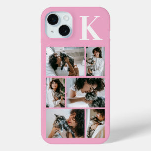 Moderne 6 Huisdier Foto Roze iPhone 15 Mini Hoesje