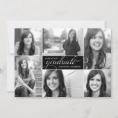 Moderne 6 Invitation de diplôme de script photo -  (Devant)