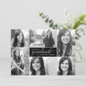 Moderne 6 Invitation de diplôme de script photo -  (Debout devant)