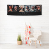 Moderne 6-Photo Custom Text Funeral Banner (Insitu)