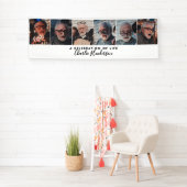 Moderne 6-Photo Custom Text Funeral Banner (Insitu)