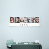 Moderne 6-Photo Custom Text Funeral Banner (Beurs)