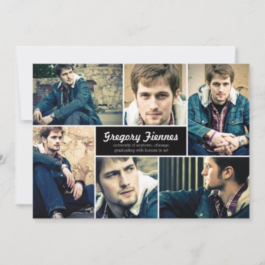 Moderne 6 Photo Faire-part de graduation (Devant)