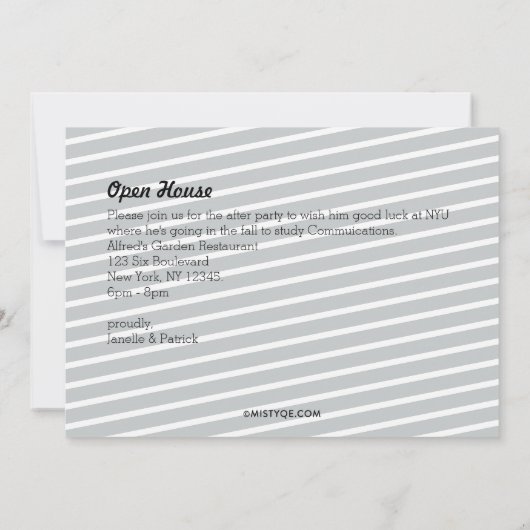 Moderne 6 Photo Faire-part de graduation en bleu (Dos)