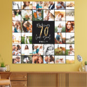 Moderne 70e verjaardag multi-foto scriptgift canvas afdruk (Insitu (Woonkamer))