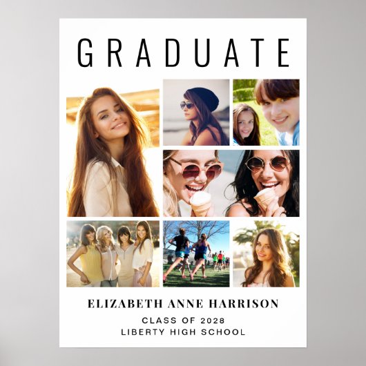 Moderne 7 Foto Afstudeerfeest Welkom Poster (Voorkant)