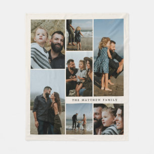 Moderne 7-foto collage beige minimalistische aande fleece deken