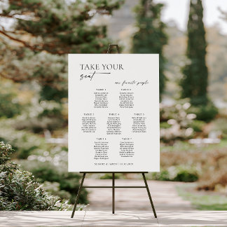 Moderne 7 Tafels Welkom Zitplaatsen Chart Poster