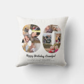 Moderne 80e Nummer Fotocollage Custom Greeting Kussen (Achterkant)