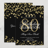 Moderne 80e verjaardag Gold Foil Confetti Kaart (Voorkant / Achterkant)