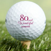 Moderne 80ste verjaardagsfeest eenvoudige roze gol golfballen